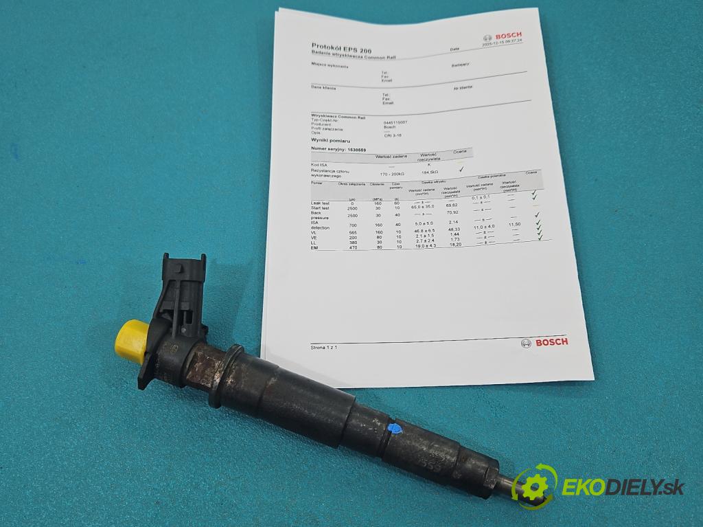 Nissan Primastar 2001-2014 2.0 dci 114 HP manual 84 kW 1995 cm3 5- vstrek 0445115007 (Vstrekovač paliva)