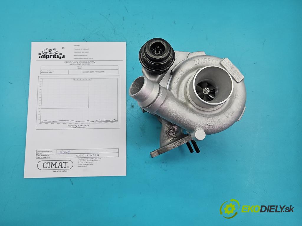 Nissan Primastar 2001-2014 2.0 dci 114 HP manual 84 kW 1995 cm3 5- turbodúchadlo, turbo repasovaná 762785-3