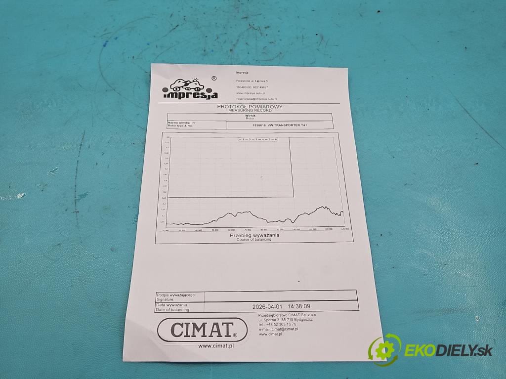 Vw Transporter T4 1990-2003 2.5 TDI AJT 88 HP manual 65 kW 2461 cm3 5- turbodúchadlo, turbo repasovaná K14 7018