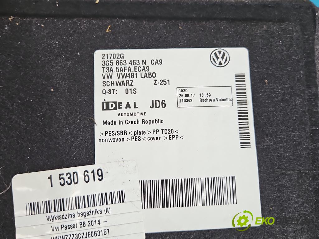 Vw Passat B8 2014 - 1.4 tsi 125 hp manual 92 kW 1395 cm3 4- koberec do auta kufra: 3G5863463N