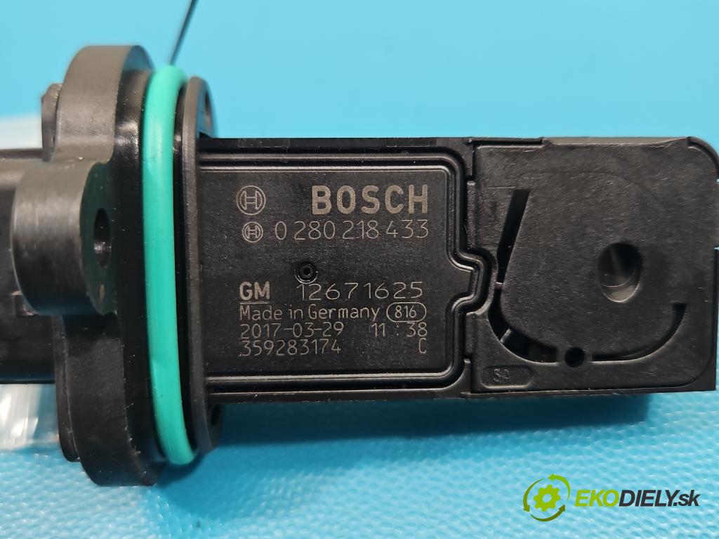 Opel Astra V  2015-2022 1.4 T 125 HP manual 92 kW 1399 cm3 5- průtokoměr: 0280218433 (Váha vzduchu)