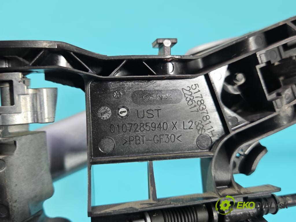 Vw Passat B8 2014 - 1.4 tsi 125 HP manual 92 kW 1395 cm3 4- rukoväť predné ľavé mimo: 517837811H (Kľučka dverí vonkajšia predná ľavá)