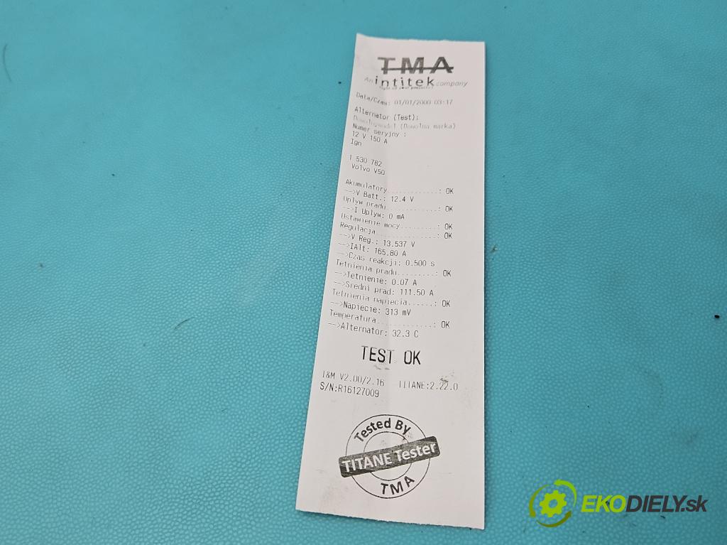 Volvo V50 2.0d 136 HP manual 100 kW 1997 cm3 5- Alternator  (Alternátor)