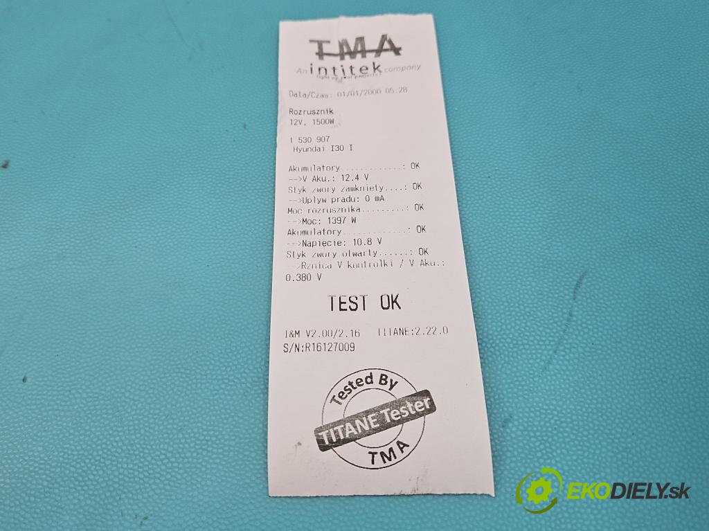 Hyundai I30 I 2007-2012 1.6 crdi 115 hp manual 84.6 kW 1582 cm3 5- startér: 1250295 (Startér)