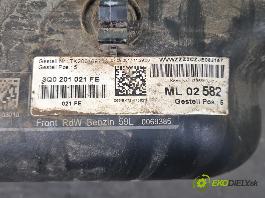 Vw Passat B8 2014 - 1.4 tsi 125 HP manual 92 kW 1395 cm3 4- Nádrž: palivo 3Q0201021FE (Palivová nádrž)