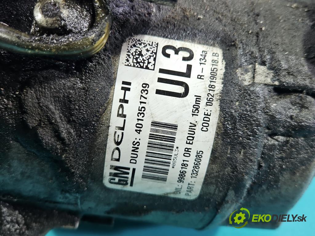 Opel Astra III 2004-2014 1.6 16V 116 hp manual 85 kW 1598 cm3 5- Kompresor: klíma 13286085 (Kompresor klimatizace)