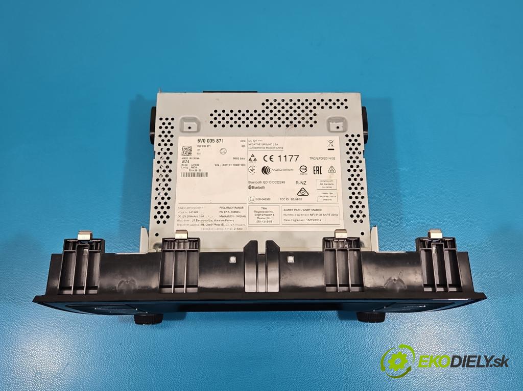 Skoda Fabia III 2014- 2021 1.4 TDI 105 HP manual 77 kW 1422 cm3 5- Radio originál 6V0035871