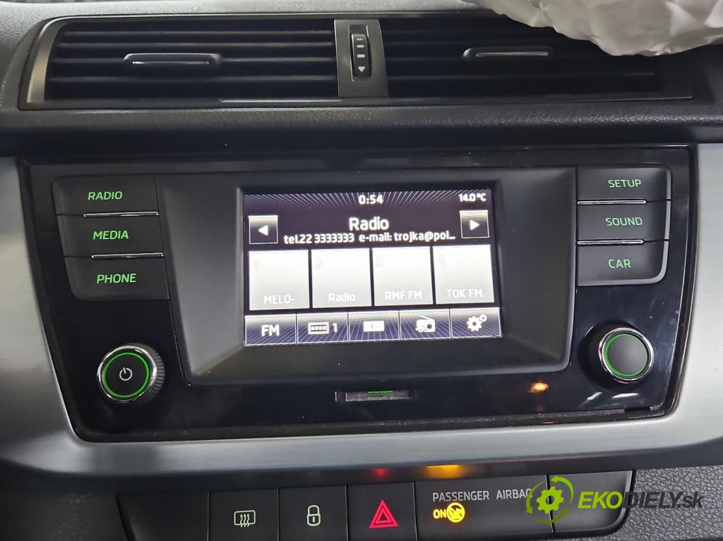 Skoda Fabia III 2014- 2021 1.4 TDI 105 HP manual 77 kW 1422 cm3 5- Radio originál 6V0035871
