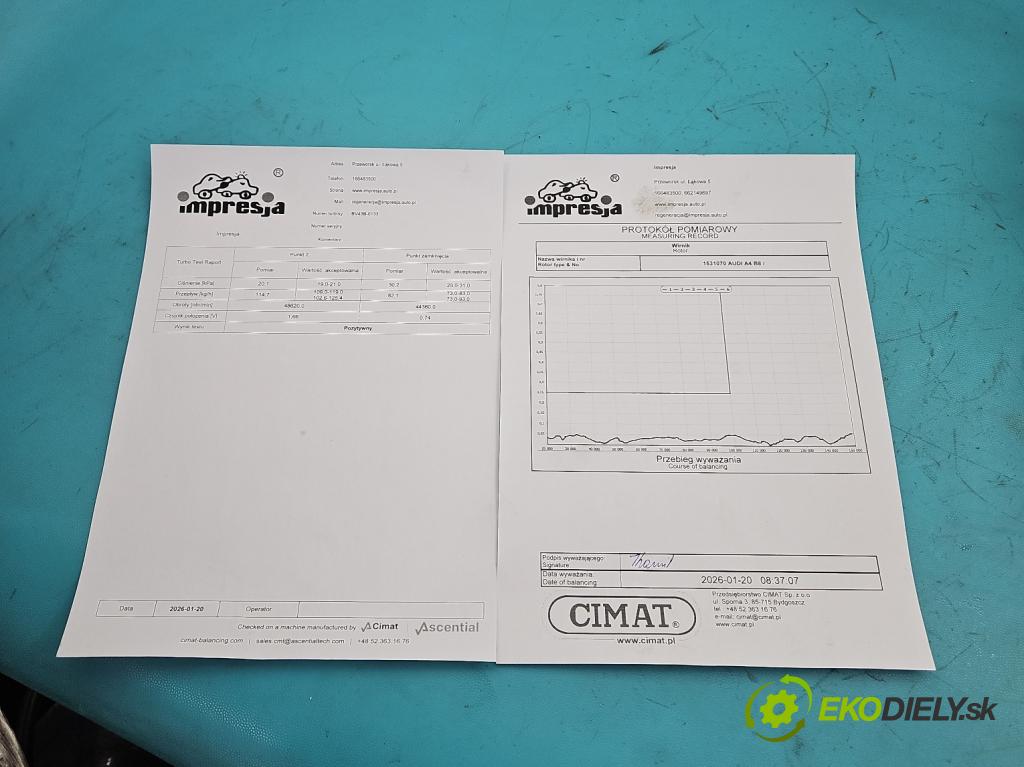 Audi A4 B8 2007-2015 2.0 TDI CAGA: 143 HP manual 105 kW 1968 cm3 5- turbodúchadlo, turbo repasovaná BV43B-0133