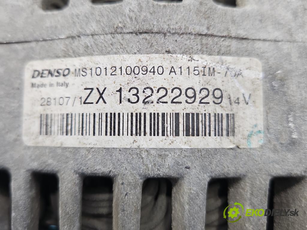 Opel Corsa D 2006-2014 1.0 12V 60 HP manual 44 kW 998 cm3 3- Alternator ZX13222929 (Alternátor)