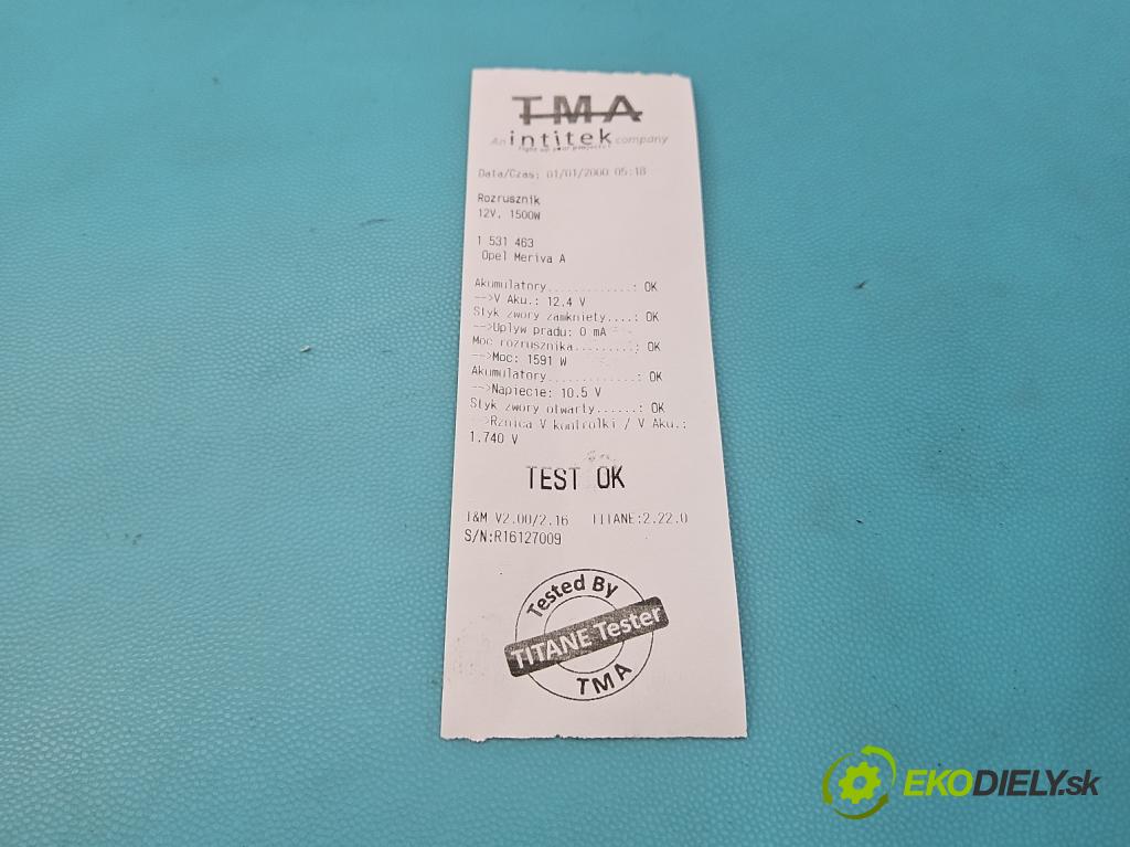 Opel Meriva A 2002-2010 1.7 dti 75 hp manual 55 kW 1686 cm3 5- startér: 8971891181 (Startér)