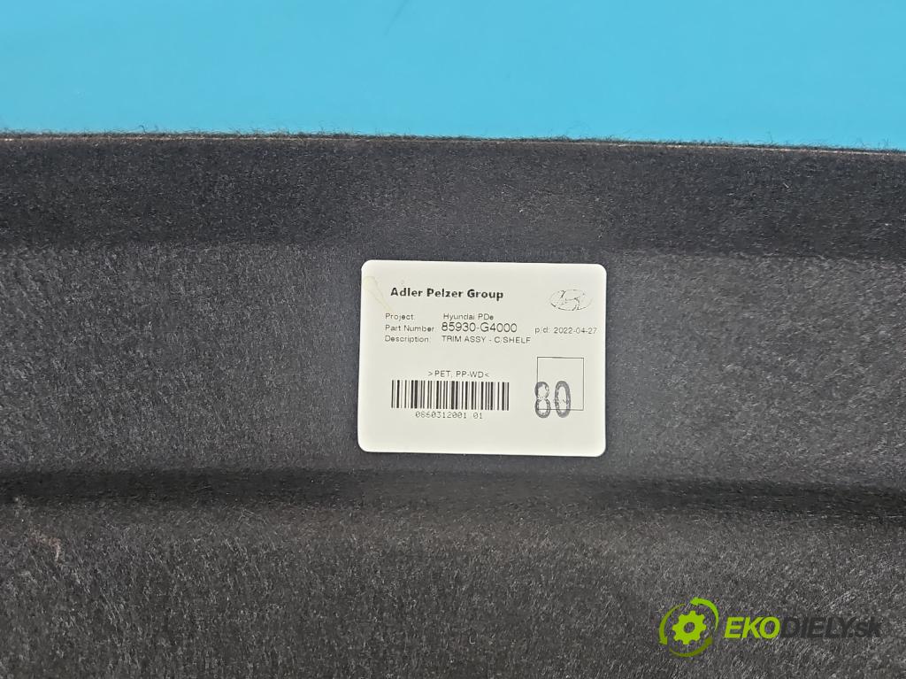 Hyundai I30 III 2016- 1.5 DPI 16V 110 hp manual 80.9 kW 1498 cm3 5- pláto zadní 85930-G4000 (Kryt zavazadlového prostoru)
