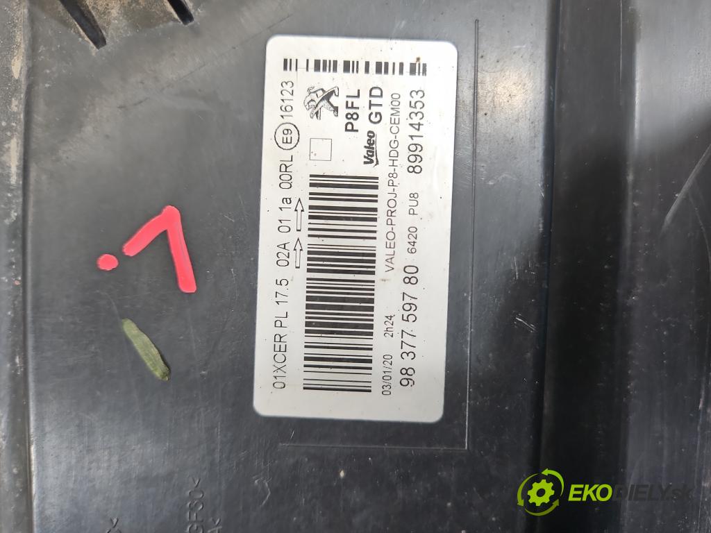 Peugeot 3008 II 2016-2023 1.6 T 300 hp automatic 221 kW 1598 cm3 5- světlo levý 9837759780 (Klika dveří ostatní)