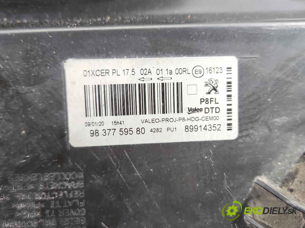 Peugeot 3008 II 2016-2023 1.6 T 300 hp automatic 221 kW 1598 cm3 5- světlo pravý 9837759580 (Pravé přední světlo)