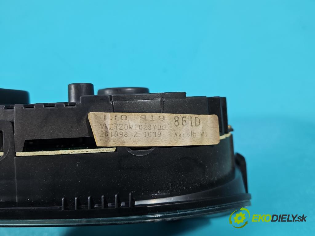 Vw Golf IV 1997-2003 1.6 sr 101 HP manual 74 kW 1595 cm3 5- prístrojovka/ budíky 1J0919861D (Prístrojová doska)