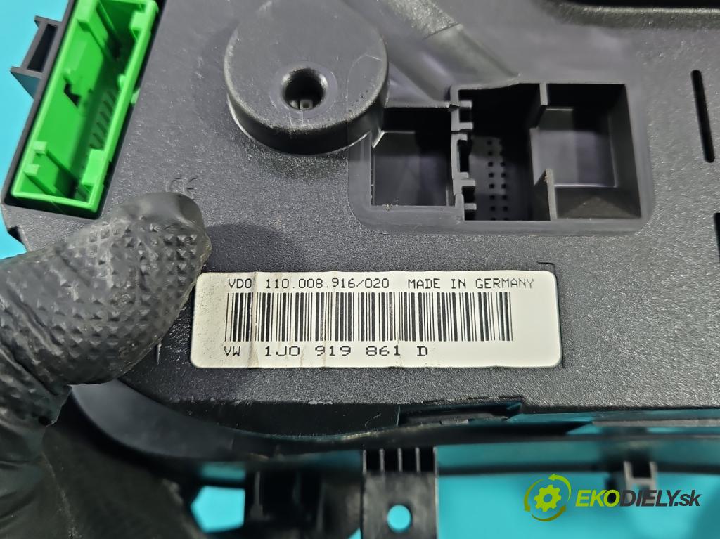 Vw Golf IV 1997-2003 1.6 sr 101 HP manual 74 kW 1595 cm3 5- prístrojovka/ budíky 1J0919861D (Prístrojová doska)