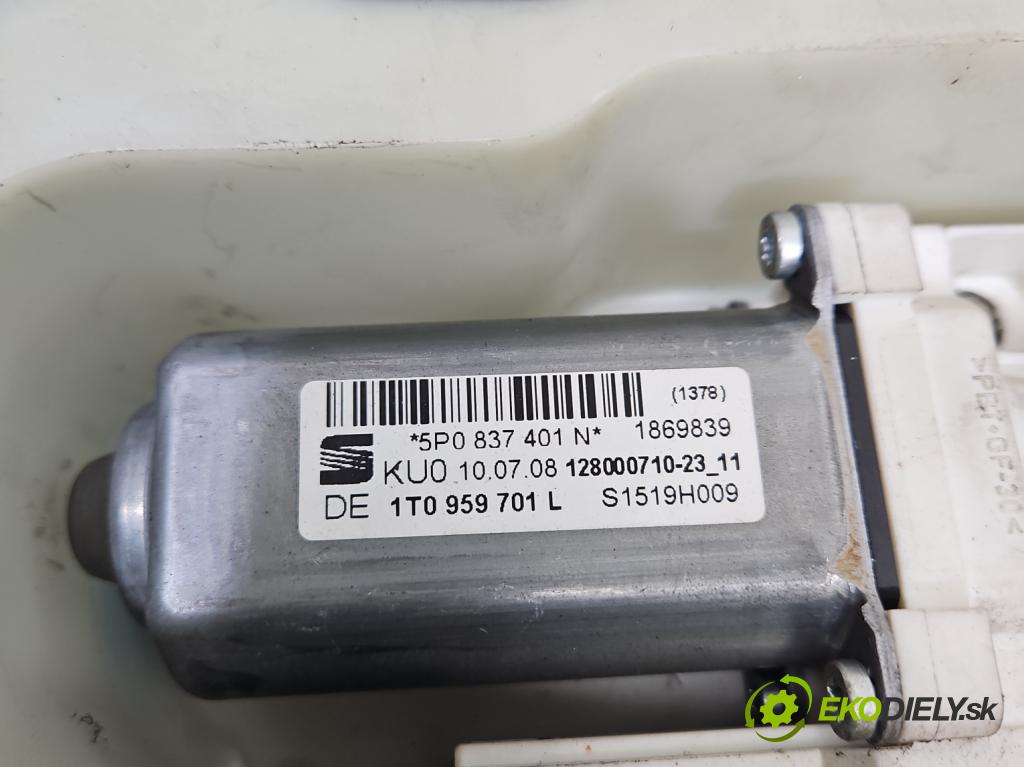 Seat Altea 1.9 tdi (BXE) 105 HP manual 77 kW 1896 cm3 5- mechanizmus okna predné ľavý 5P0837401N