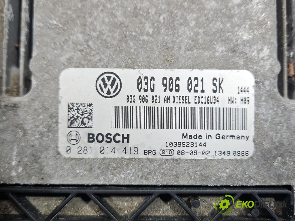 Seat Altea 1.9 tdi (BXE) 105 HP manual 77 kW 1896 cm3 5- riadiaca jednotka motora 03G906021SK