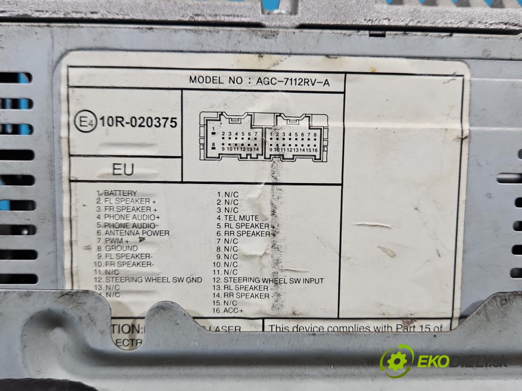 Chevrolet Aveo T250 2006-2011 1.2b 72 HP manual 53 kW 1150 cm3 4- Radio originál 96989220