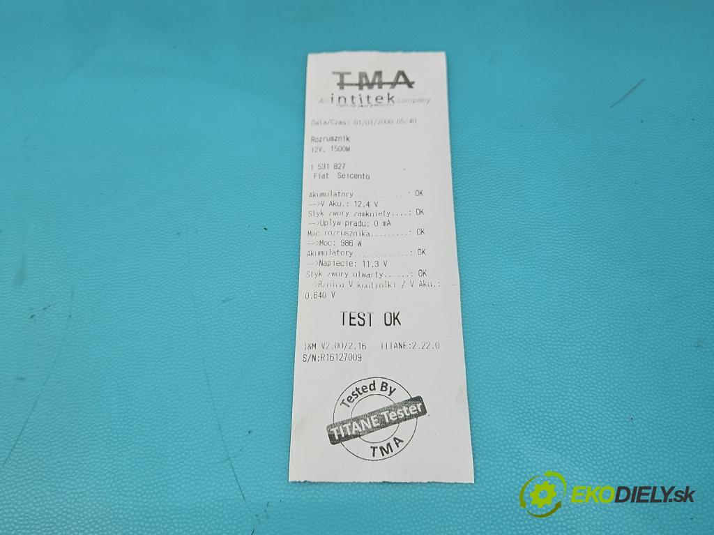 Fiat Seicento 0.9 39 HP manual 29 kW 899 cm3 3- štartér  (Štartér)