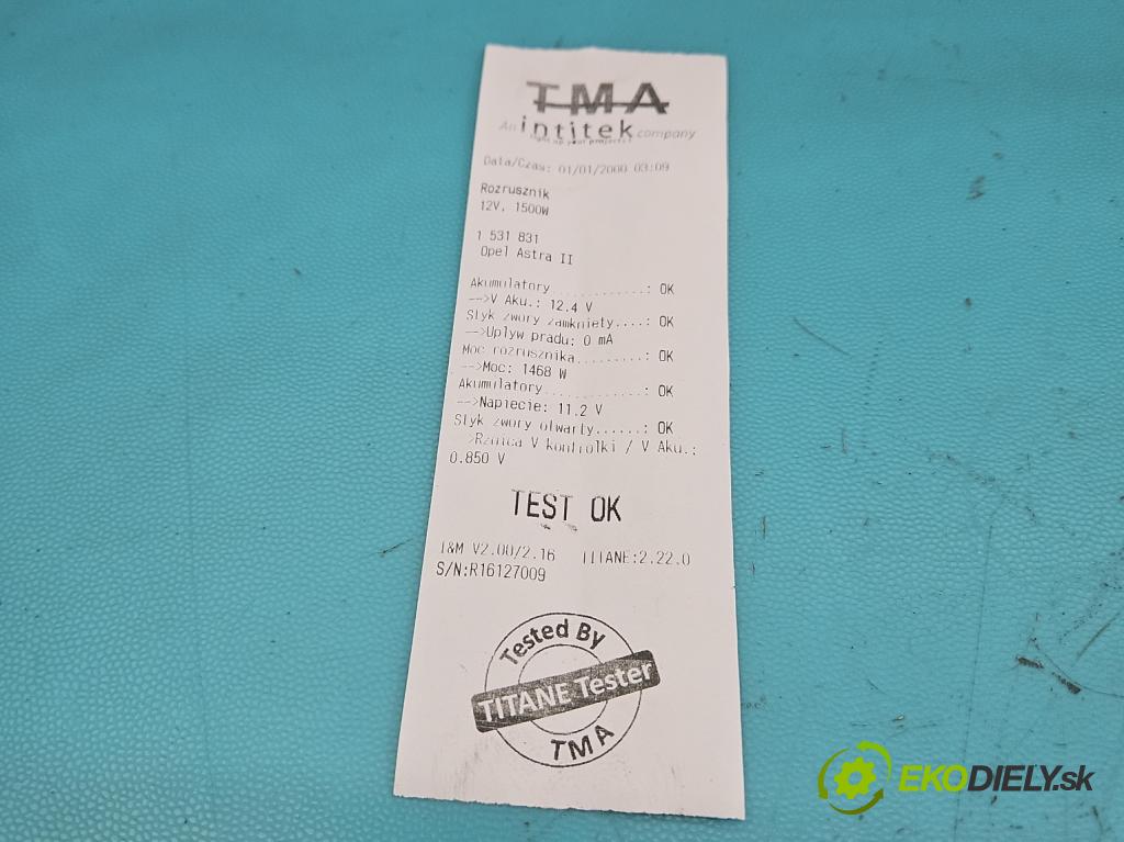 Opel Astra II 1998-2009 1.7 DTL 68 HP manual 50 kW 1700 cm3 4- štartér 0001110115 (Štartér)