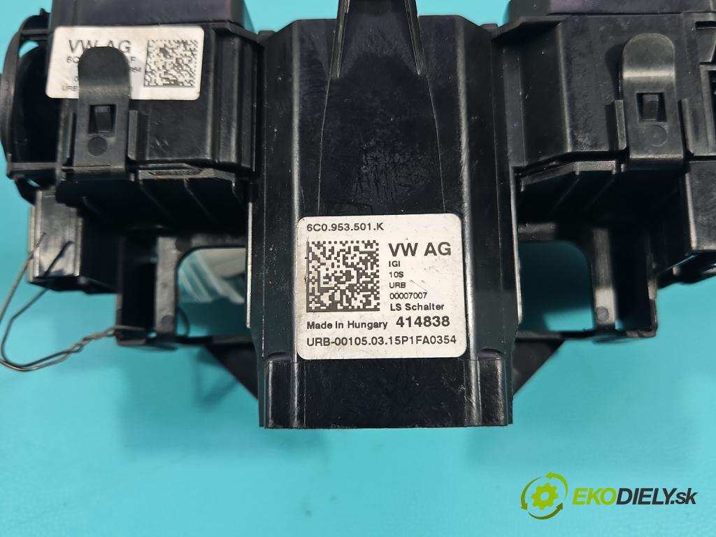 Skoda Fabia III 2014- 2021 1.4 TDI 105 HP manual 77 kW 1422 cm3 5- prepínač komplex: 6C0953501K (Prepínacie páčky pod volantom)