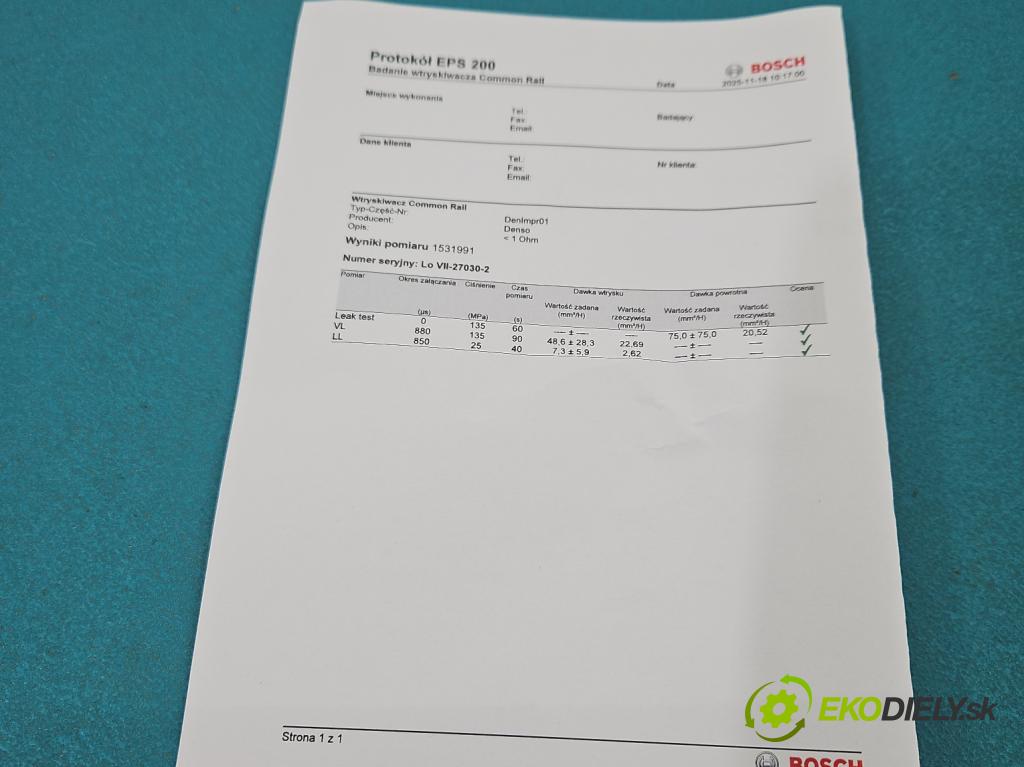 Toyota Rav4 II 2000-2005 2.0 D4D 116 HP manual 85 kW 1995 cm3 5- vstrek 23670-27030 (Vstrekovač paliva)