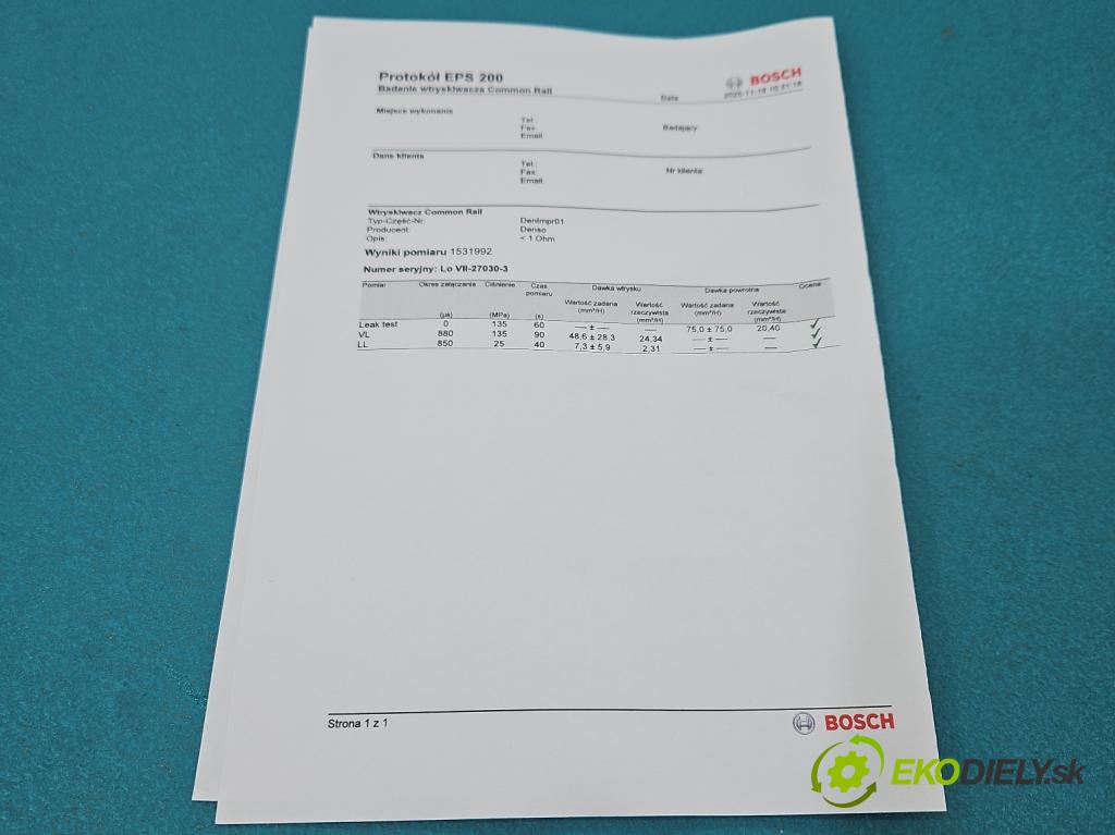 Toyota Rav4 II 2000-2005 2.0 D4D 116 HP manual 85 kW 1995 cm3 5- vstrek 23670-27030 (Vstrekovač paliva)