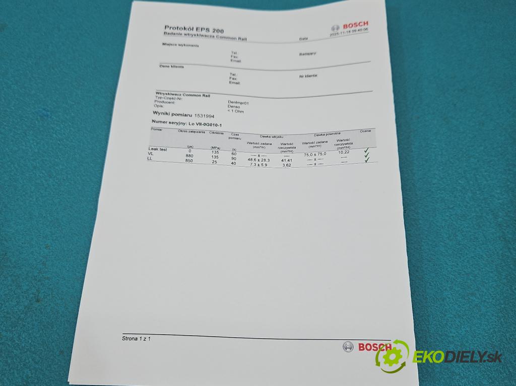 Toyota Avensis II T25 2003-2008 2.0 D4D 116 hp manual 85 kW 1995 cm3 5- vstřikovač 23670-0G010 (Vstřikovač paliva)