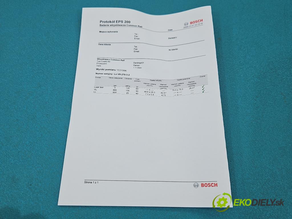 Opel Astra IV 2009-2015 1.7 CDTI 125 HP manual 92 kW 1686 cm3 5- vstrek 8-97376270-3 (Vstrekovač paliva)