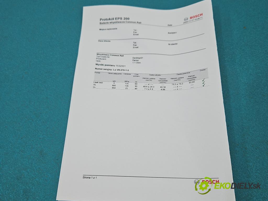 Opel Astra III 2004-2014 1.7 CDTI 110 HP manual 81 kW 1686 cm3 5- vstrek 8-97376270-1 (Vstrekovač paliva)