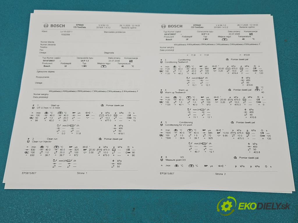 Vw Passat B5 1995-2005 1.9 tdi 101 HP manual 74 kW 1896 cm3 5- vstrekovacie čerpadlo 0414720037 (Vstrekovač paliva)