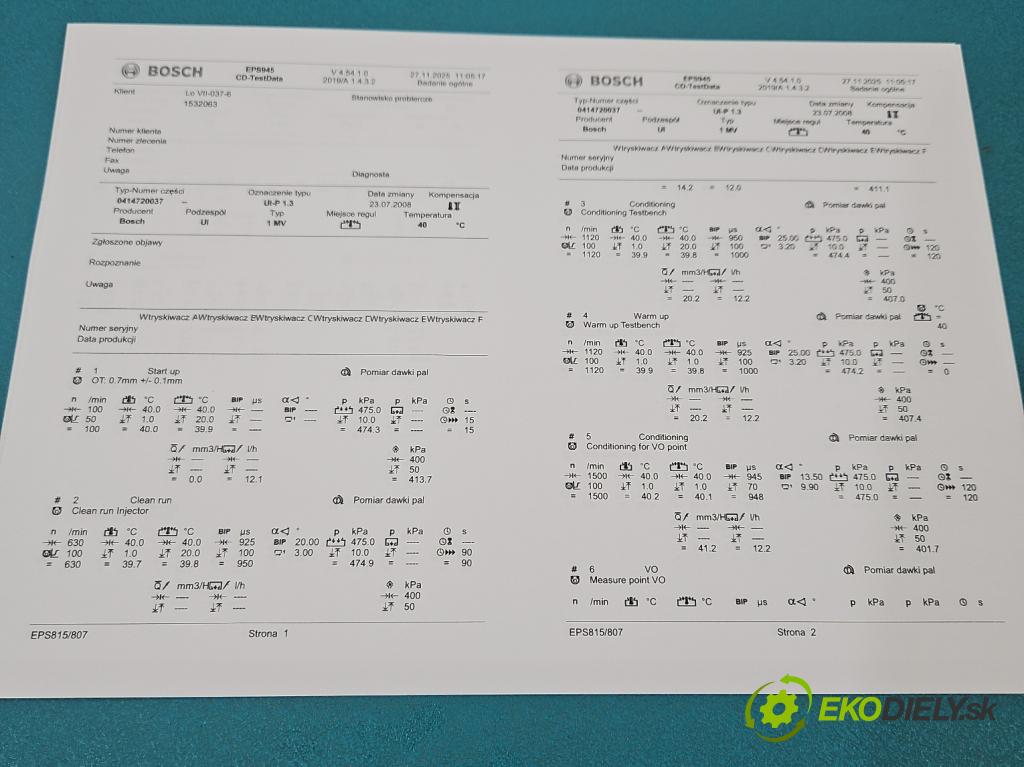 Vw Passat B5 1995-2005 1.9 tdi 101 HP manual 74 kW 1896 cm3 5- vstrekovacie čerpadlo 0414720037 (Vstrekovač paliva)