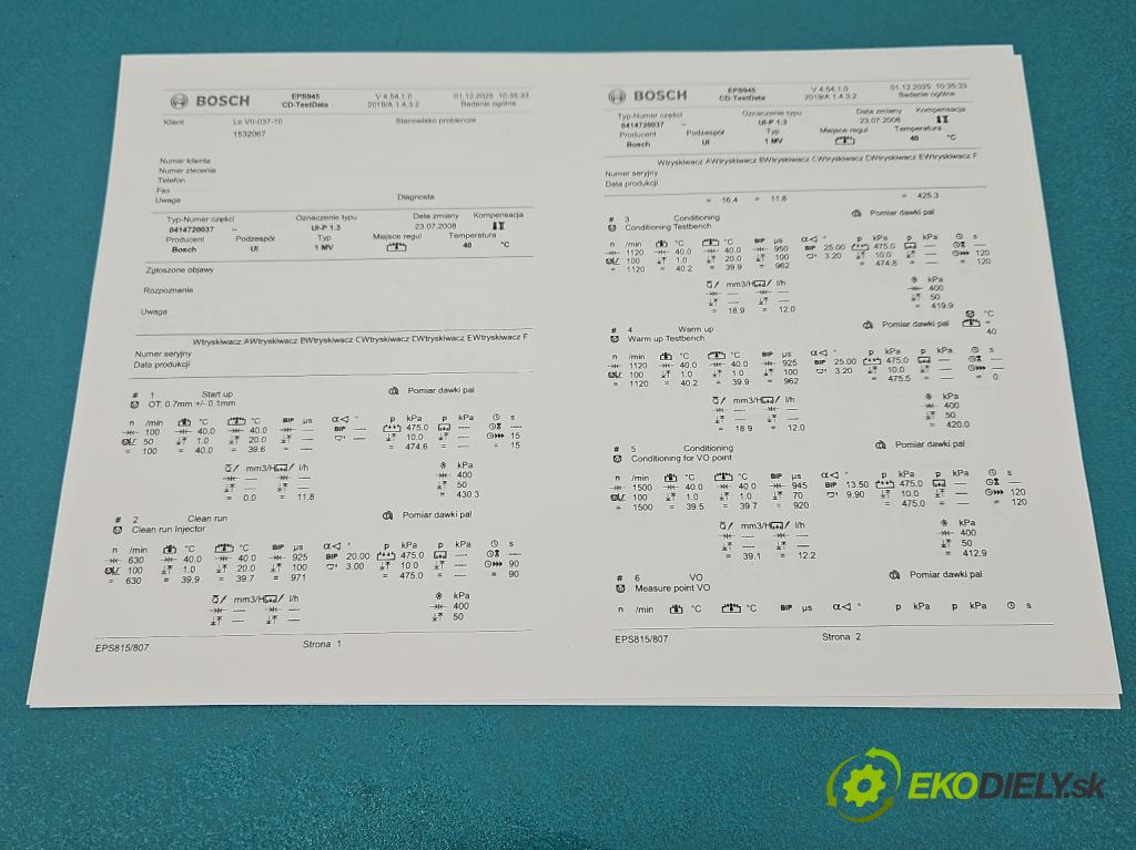 Vw Passat B5 1995-2005 1.9 tdi 101 HP manual 74 kW 1896 cm3 5- vstrekovacie čerpadlo 0414720037 (Vstrekovač paliva)