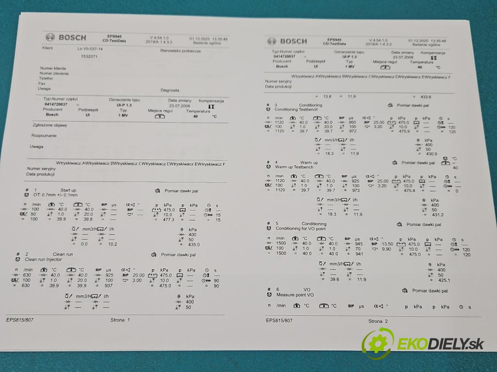 Vw Passat B5 1995-2005 1.9 tdi 101 HP manual 74 kW 1896 cm3 5- vstrekovacie čerpadlo 0414720037 (Vstrekovač paliva)