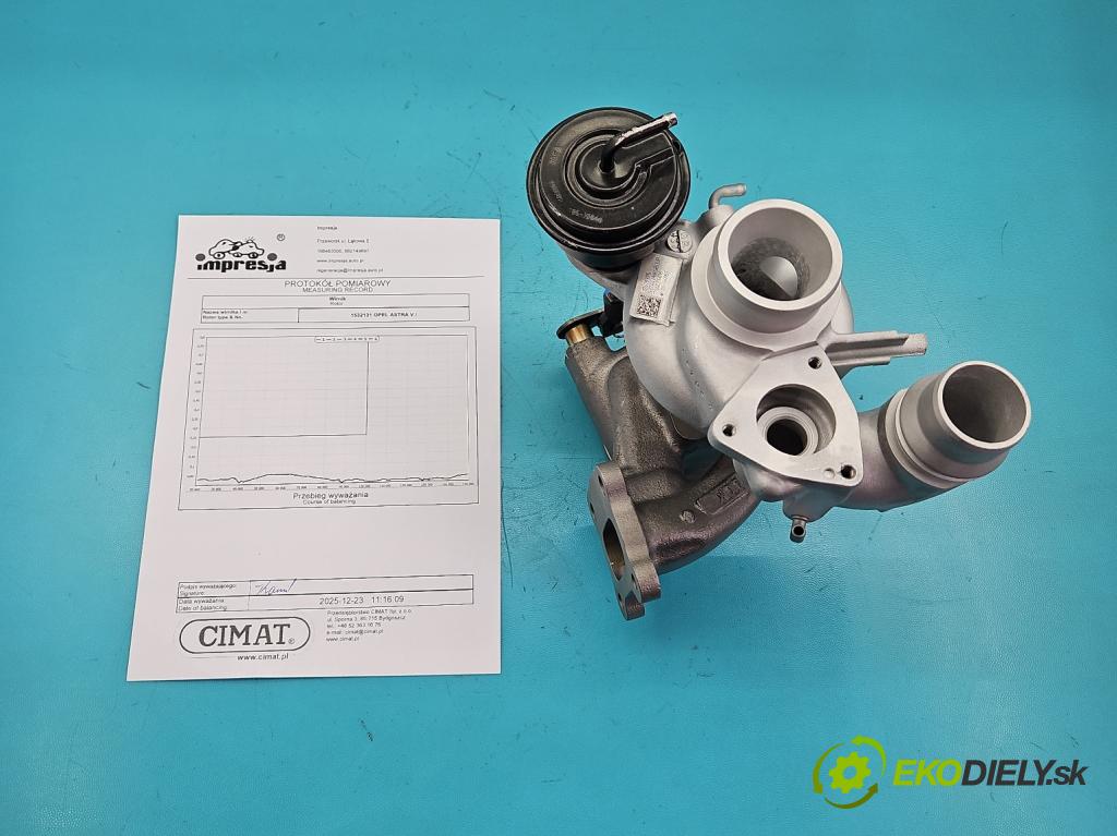 Opel Astra V  2015-2022 1.4 T 125 HP manual 92 kW 1399 cm3 5- turbodúchadlo, turbo repasovaná 49180-04053