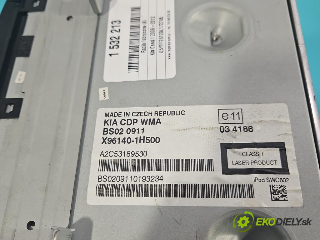 Kia Ceed I 2006-2012 1.4 16v 109 HP manual 80 kW 1396 cm3 5- Radio originál X96140-1H500