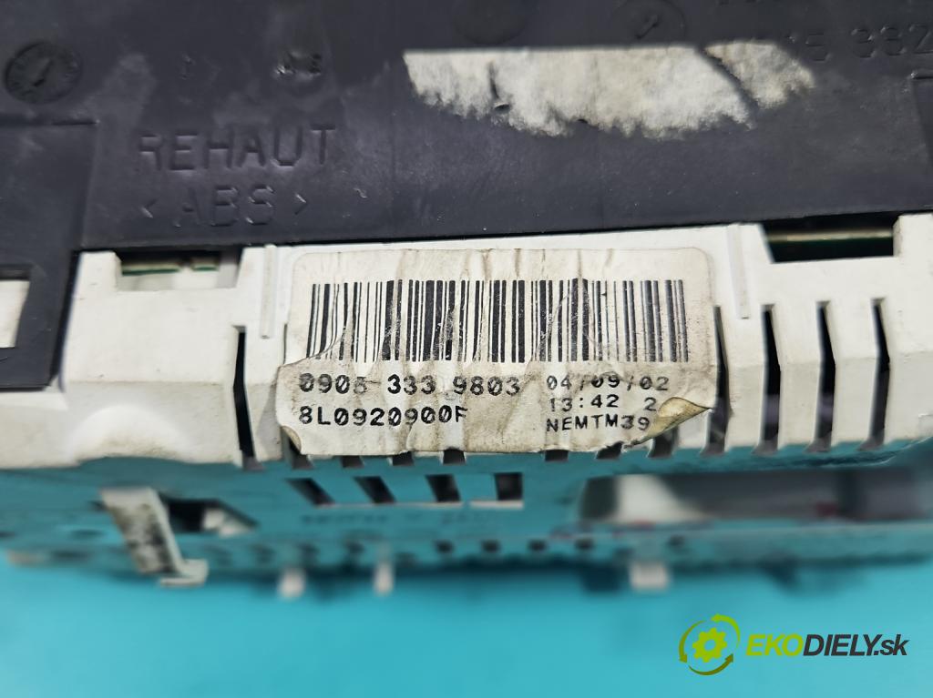 Audi A3 8L 1996-2003 1.6 sr 102 HP manual 75 kW 1595 cm3 3- prístrojovka/ budíky 8L0920900F (Prístrojová doska)