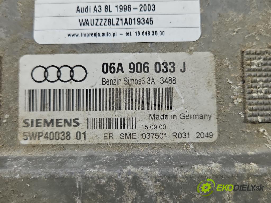 Audi A3 8L 1996-2003 1.6 sr 102 HP manual 75 kW 1595 cm3 3- riadiaca jednotka motora 06A906033J