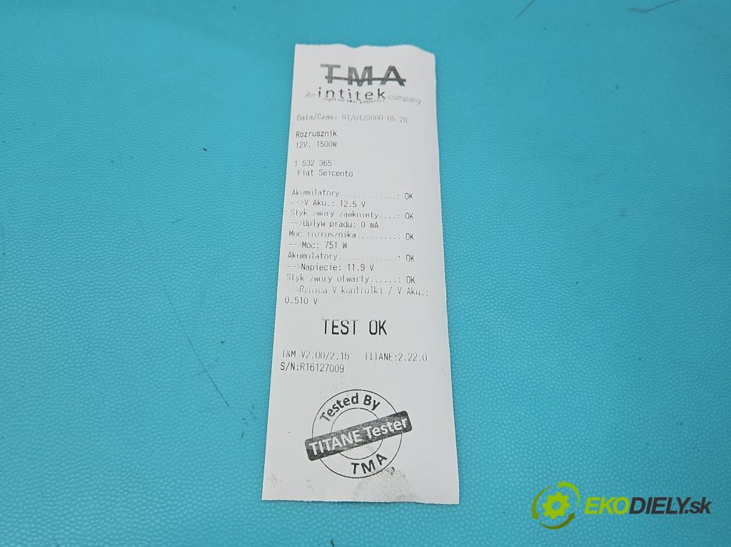 Fiat Seicento 0.9 39 HP manual 29 kW 899 cm3 3- štartér  (Štartér)