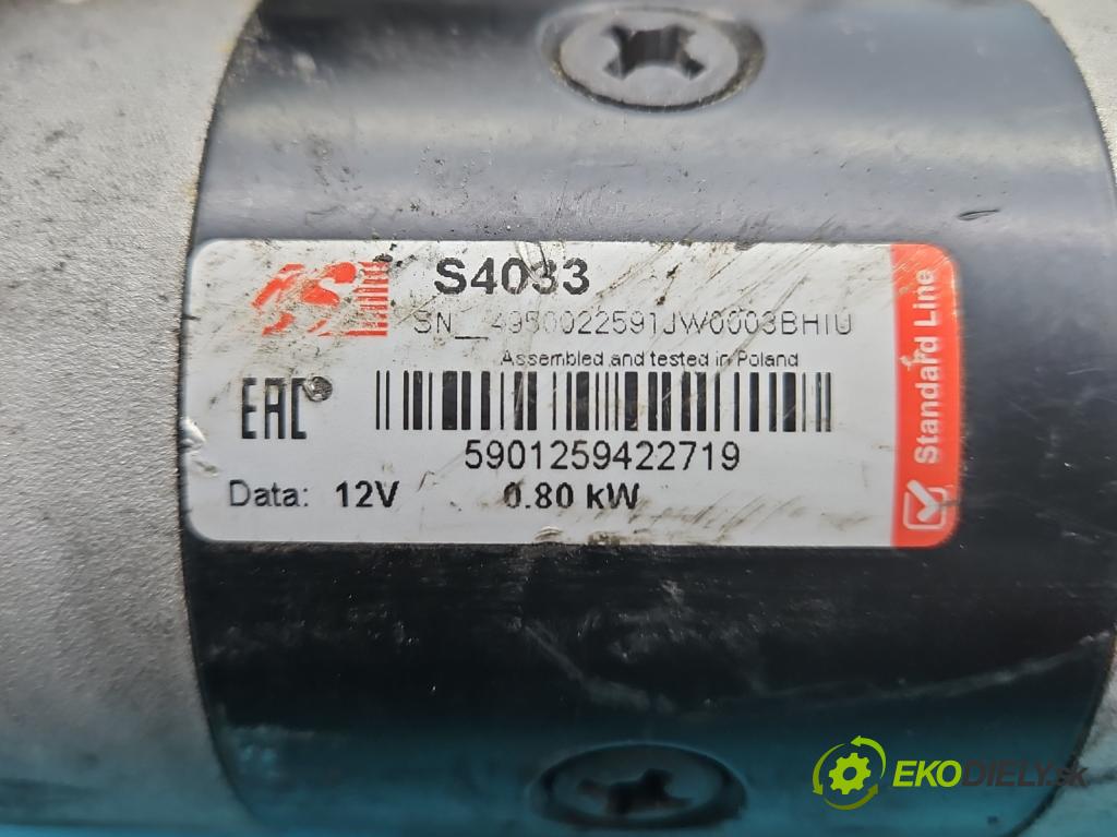 Fiat Seicento 0.9 39 HP manual 29 kW 899 cm3 3- štartér  (Štartér)