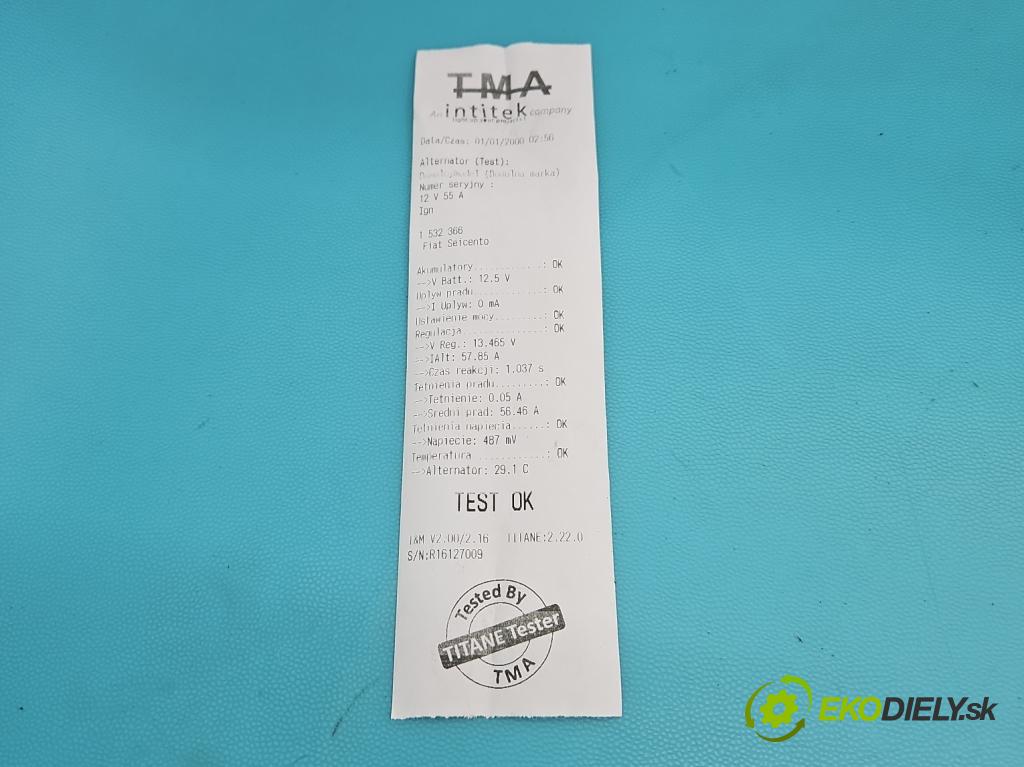 Fiat Seicento 0.9 39 HP manual 29 kW 899 cm3 3- Alternator  (Alternátor)