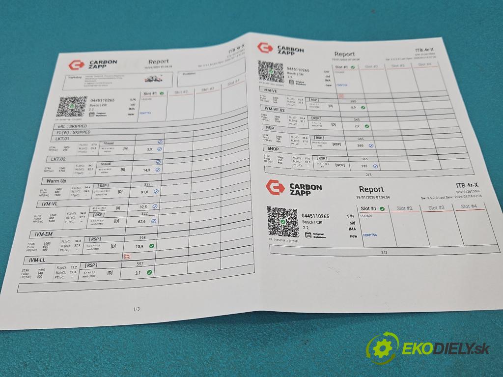 Opel Movano II 2003-2010 2.5 cdti 99 HP manual 73 kW 2463 cm3 5- vstrek 0445110265 (Vstrekovač paliva)