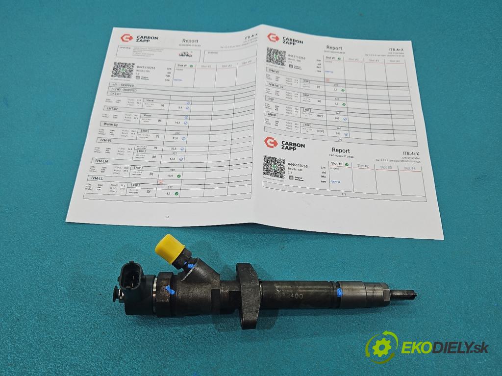 Opel Movano II 2003-2010 2.5 cdti 99 HP manual 73 kW 2463 cm3 5- vstrek 0445110265 (Vstrekovač paliva)