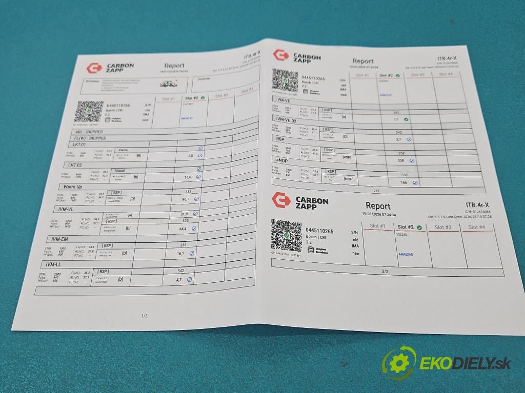Opel Movano II 2003-2010 2.5 cdti 99 HP manual 73 kW 2463 cm3 5- vstrek 0445110265 (Vstrekovač paliva)