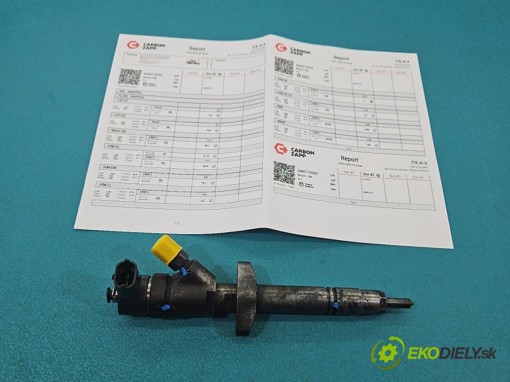 Opel Movano II 2003-2010 2.5 cdti 99 HP manual 73 kW 2463 cm3 5- vstrek 0445110265 (Vstrekovač paliva)