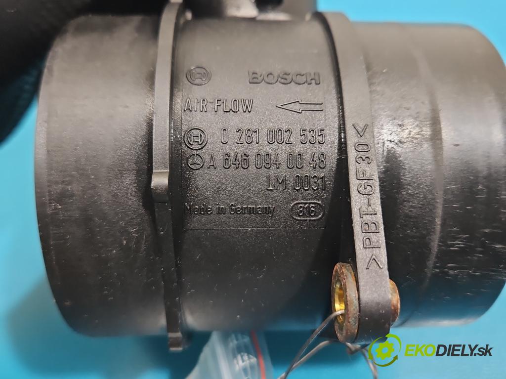 Mercedes E W211 2002-2009 3.2 cdi 204 HP automatic 150 kW 3222 cm3 5- průtokoměr: 0281002535 (Váha vzduchu)