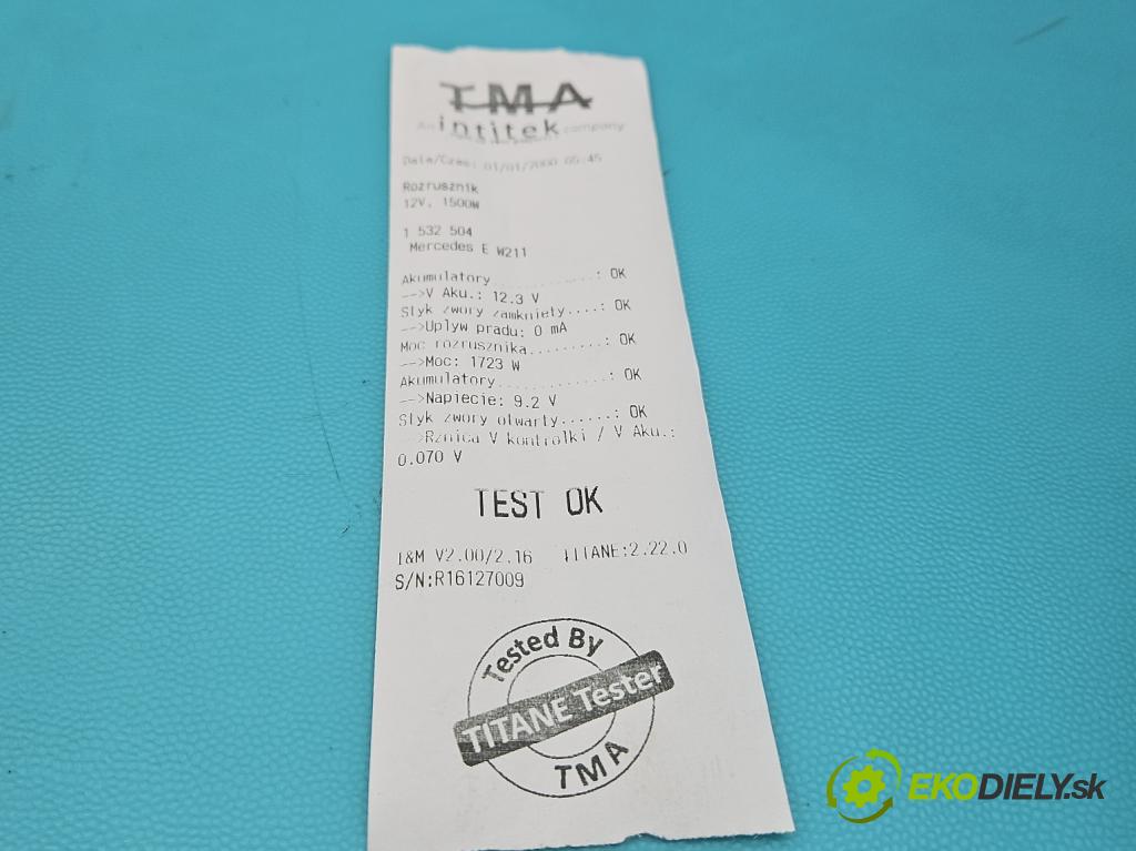 Mercedes E W211 2002-2009 3.2 cdi 204 HP automatic 150 kW 3222 cm3 5- štartér 0001223005 (Štartér)