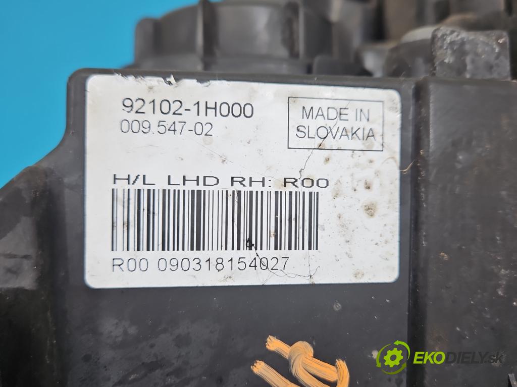 Kia Ceed I 2006-2012 1.4 16v 109 HP manual 80 kW 1396 cm3 5- Reflektor: pravý 92102-1H000 (Svetlo predné pravé)