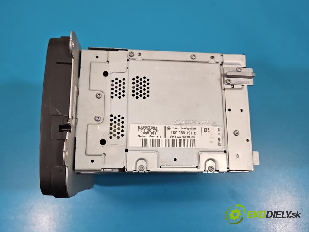 Vw Touran I 2003-2015 2.0 TDI 136 HP manual 100 kW 1968 cm3 5- Radio originál 1K0035191E